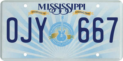 MS license plate OJY667