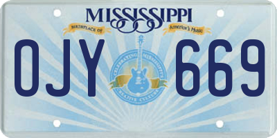 MS license plate OJY669