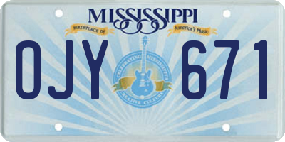 MS license plate OJY671