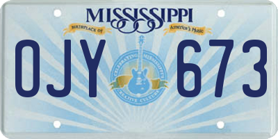 MS license plate OJY673