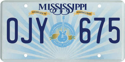 MS license plate OJY675