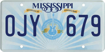 MS license plate OJY679