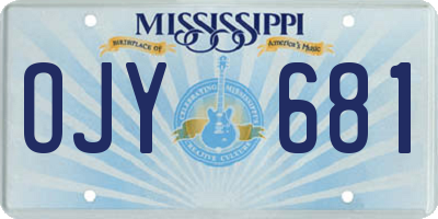 MS license plate OJY681