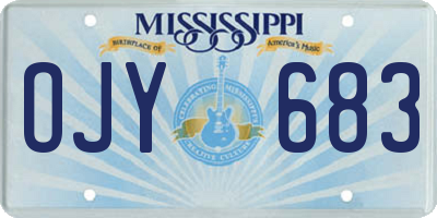 MS license plate OJY683