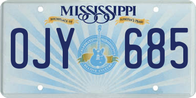 MS license plate OJY685