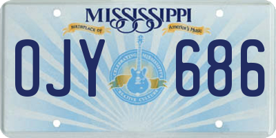 MS license plate OJY686