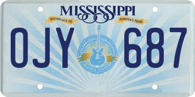 MS license plate OJY687