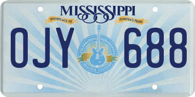 MS license plate OJY688