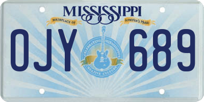 MS license plate OJY689