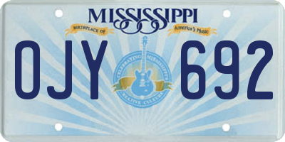MS license plate OJY692