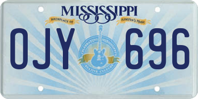 MS license plate OJY696