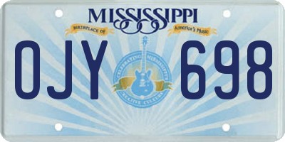 MS license plate OJY698