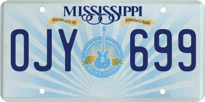 MS license plate OJY699
