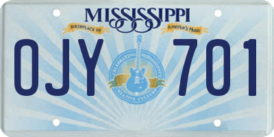 MS license plate OJY701