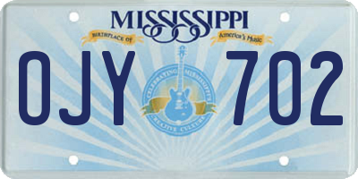 MS license plate OJY702