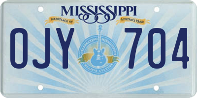 MS license plate OJY704