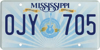 MS license plate OJY705