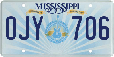 MS license plate OJY706