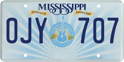 MS license plate OJY707