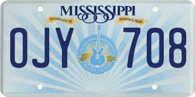 MS license plate OJY708
