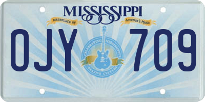 MS license plate OJY709