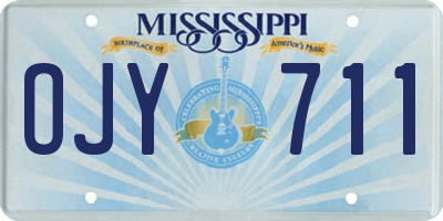 MS license plate OJY711