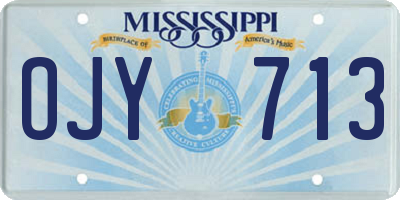 MS license plate OJY713