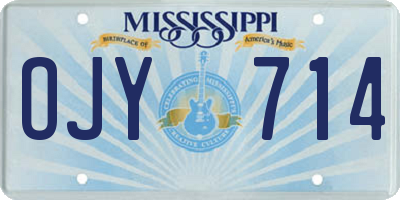 MS license plate OJY714