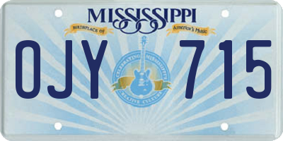 MS license plate OJY715