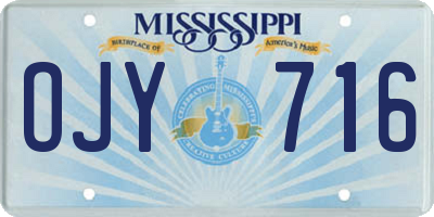 MS license plate OJY716