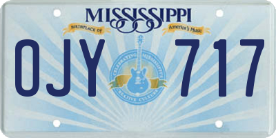 MS license plate OJY717