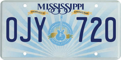 MS license plate OJY720