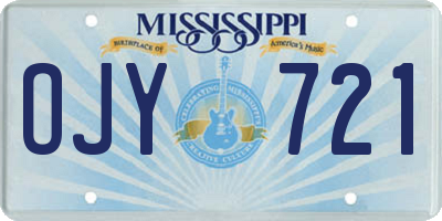MS license plate OJY721