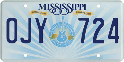 MS license plate OJY724