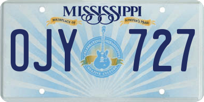 MS license plate OJY727