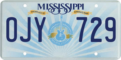 MS license plate OJY729