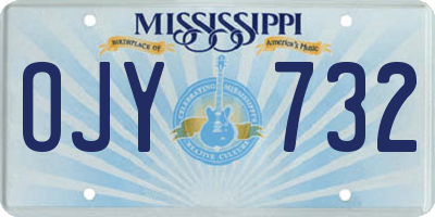 MS license plate OJY732