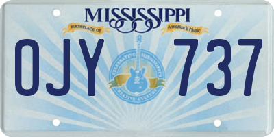 MS license plate OJY737