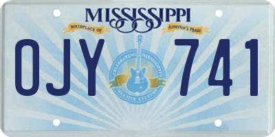 MS license plate OJY741