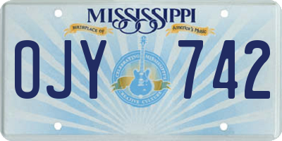 MS license plate OJY742