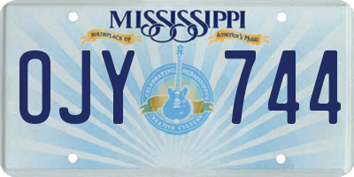 MS license plate OJY744