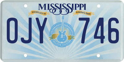 MS license plate OJY746