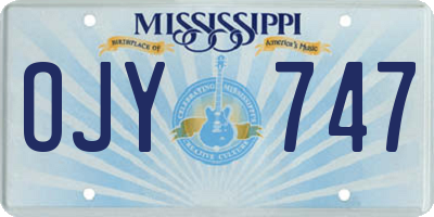 MS license plate OJY747