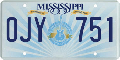 MS license plate OJY751