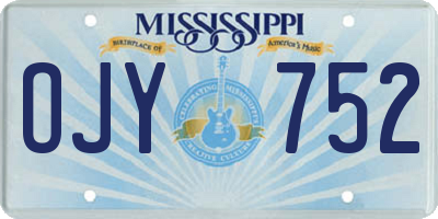 MS license plate OJY752
