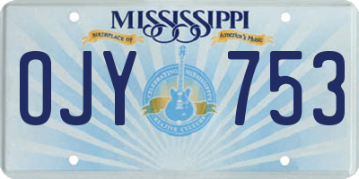 MS license plate OJY753
