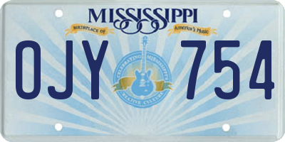 MS license plate OJY754