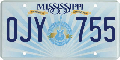 MS license plate OJY755