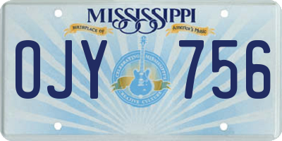 MS license plate OJY756