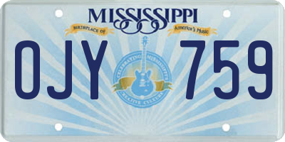 MS license plate OJY759